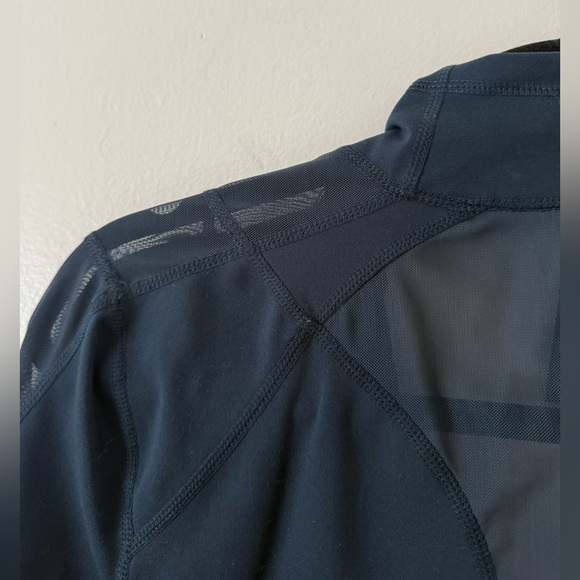 Athletic Zip-Up Jacket 90 Degree By Reflex Navy Blue Sheer Mesh Panels Size M - Picture 10 of 14
